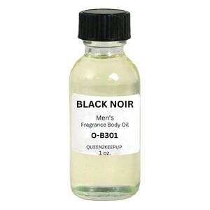 Black Noir Men's Body Oil Dark Fresh Spice Woody Masculine Fragrance Scent 1 oz